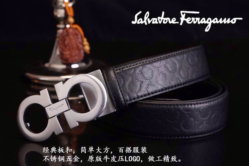 Ferragamo Gentle Monster leather belt with double gancini buckle GM025